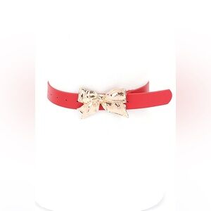 Gold Bow Buckle Statement Belt